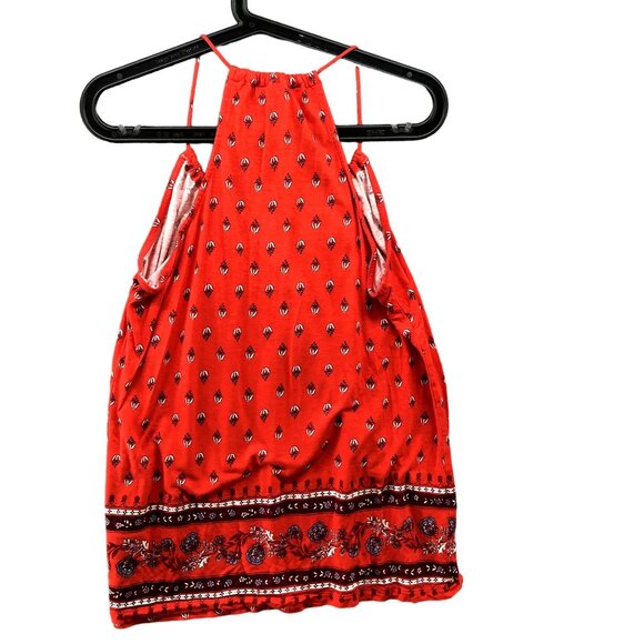 Old Navy Cami Womens S Relaxed Suspended Neck Top Red Boho Print Sleeveless - Picture 2 of 8